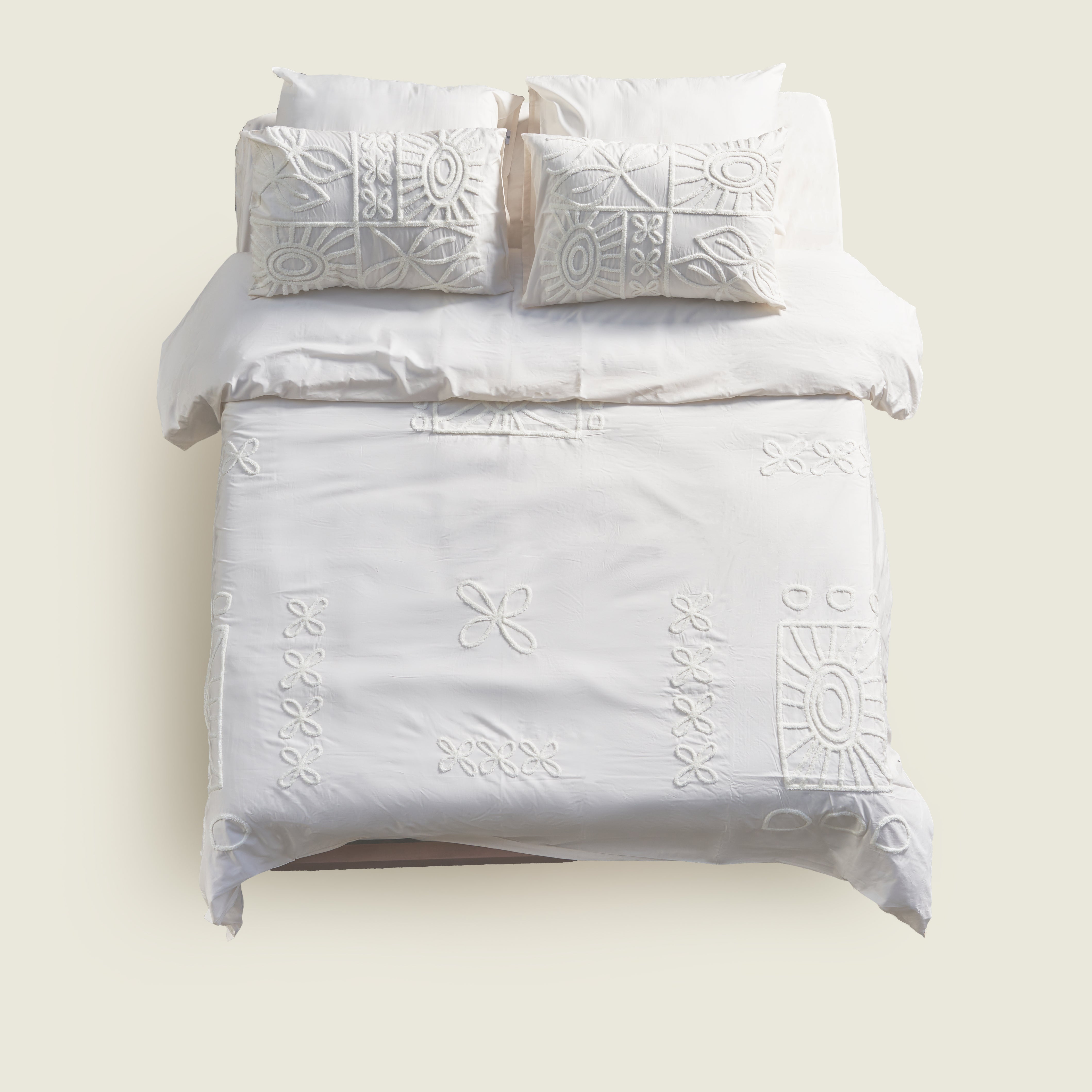 Tufted Duvet Set in Ivory - Tribal