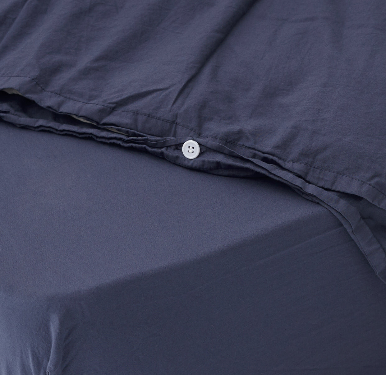 Washed Cotton Duvet set in Navy