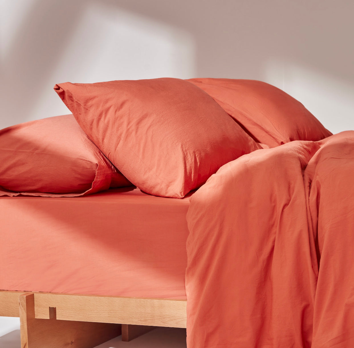 Washed Cotton Duvet set in Teracotta