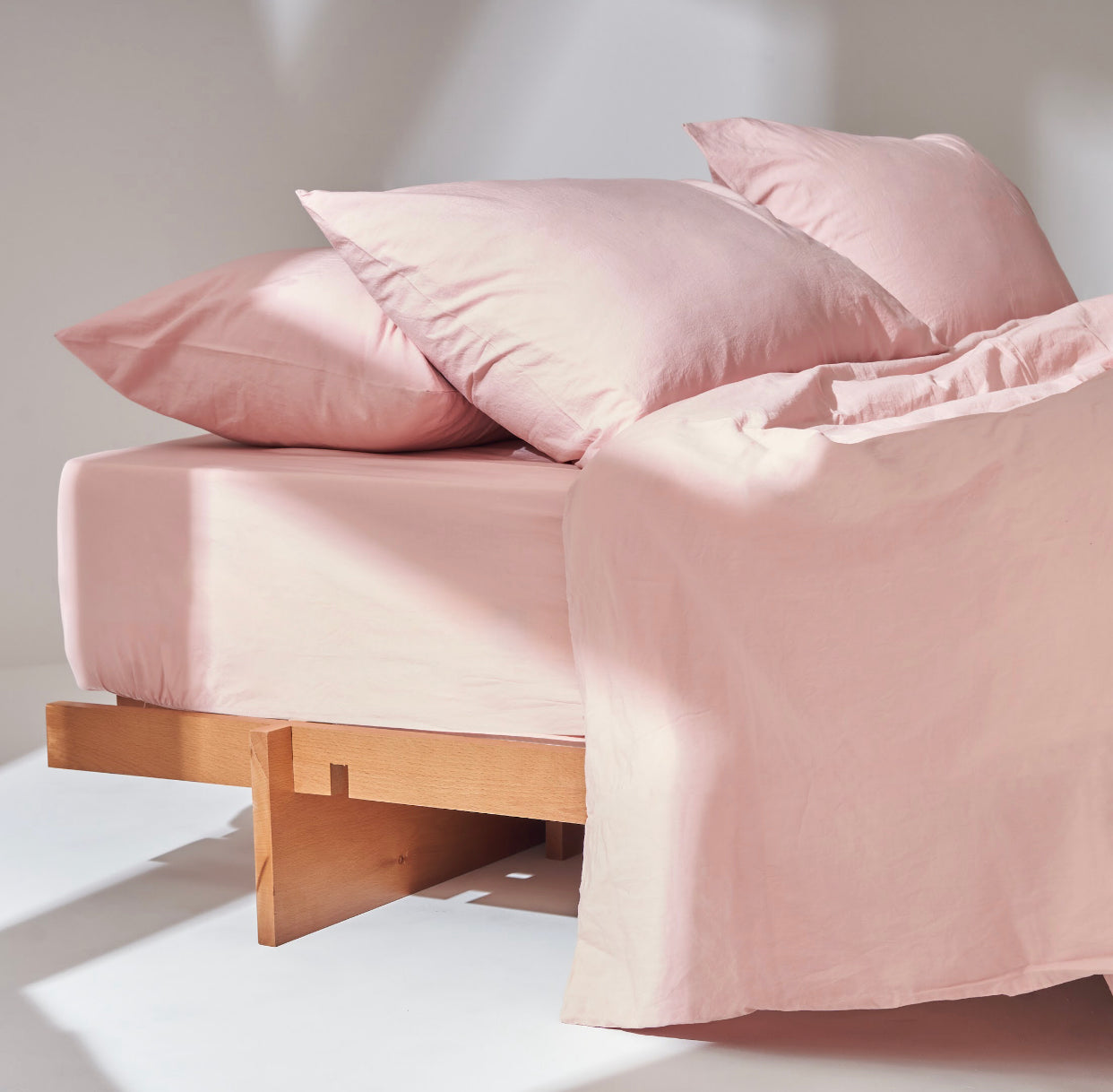 Washed Cotton Duvet set in Rose pink