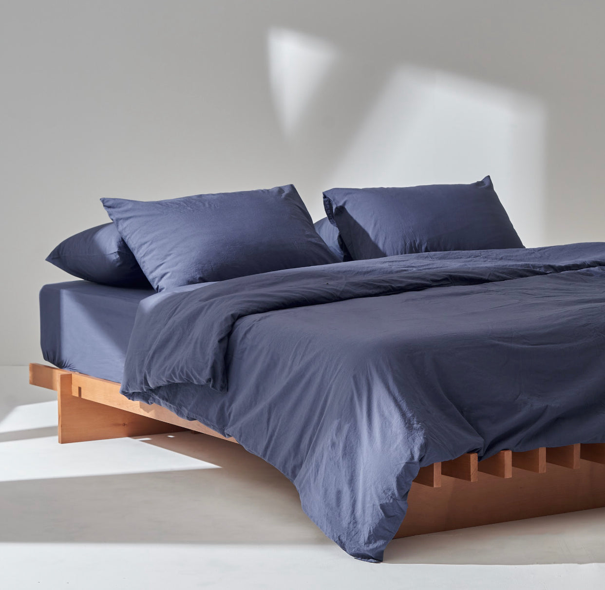 Washed Cotton Duvet set in Navy