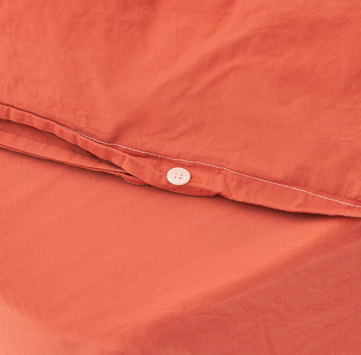 Washed Cotton Duvet set in Teracotta