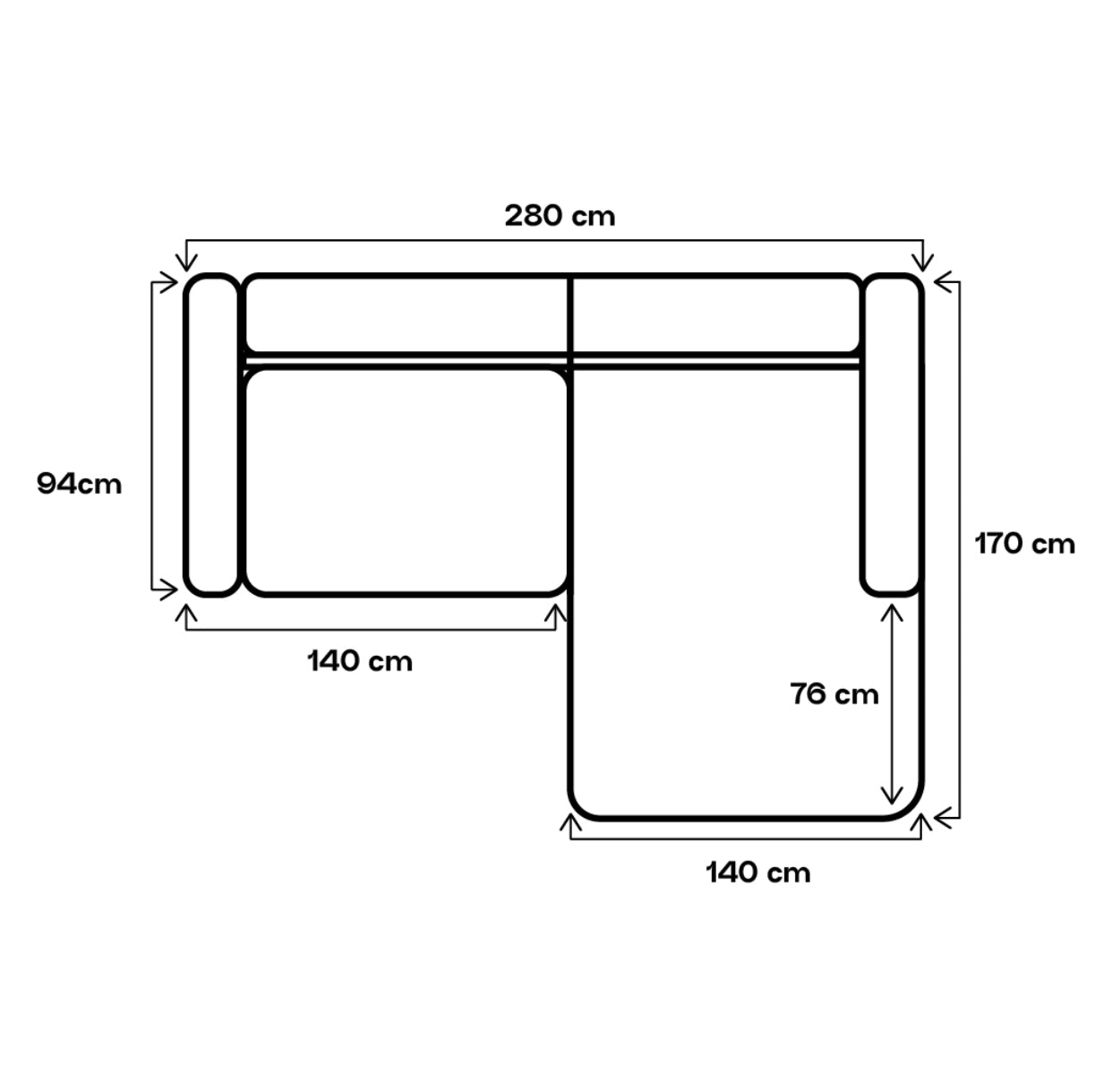 Oxie Right Side L-shape - Medium Size