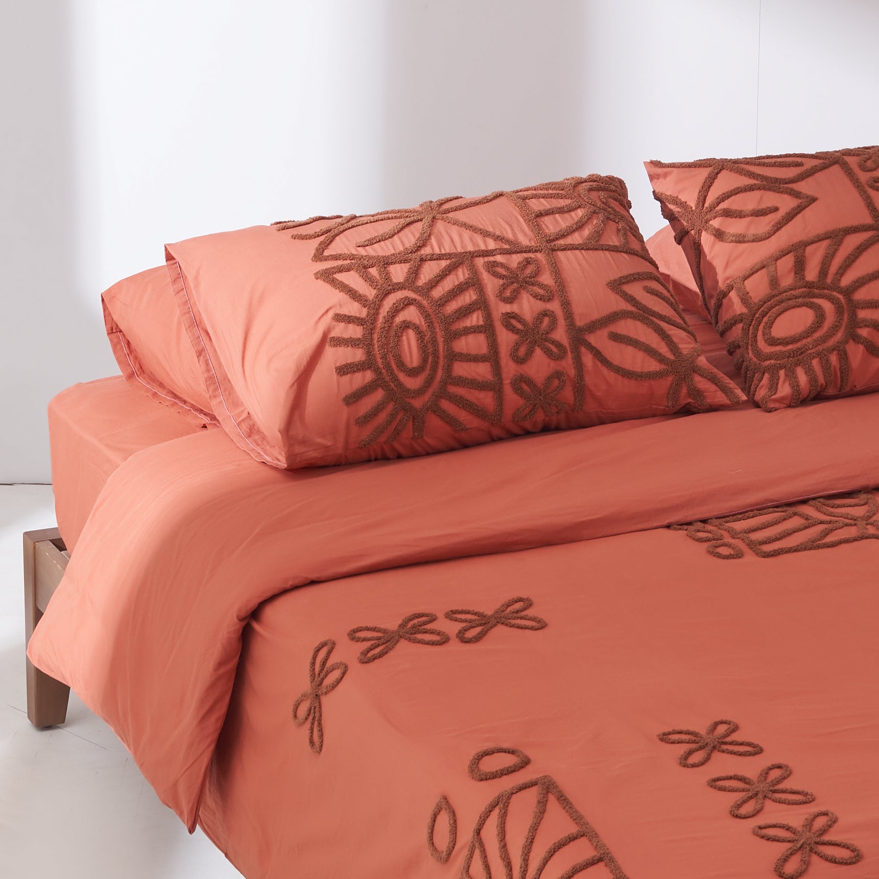 Tufted Duvet Set in Terracotta - Tribal