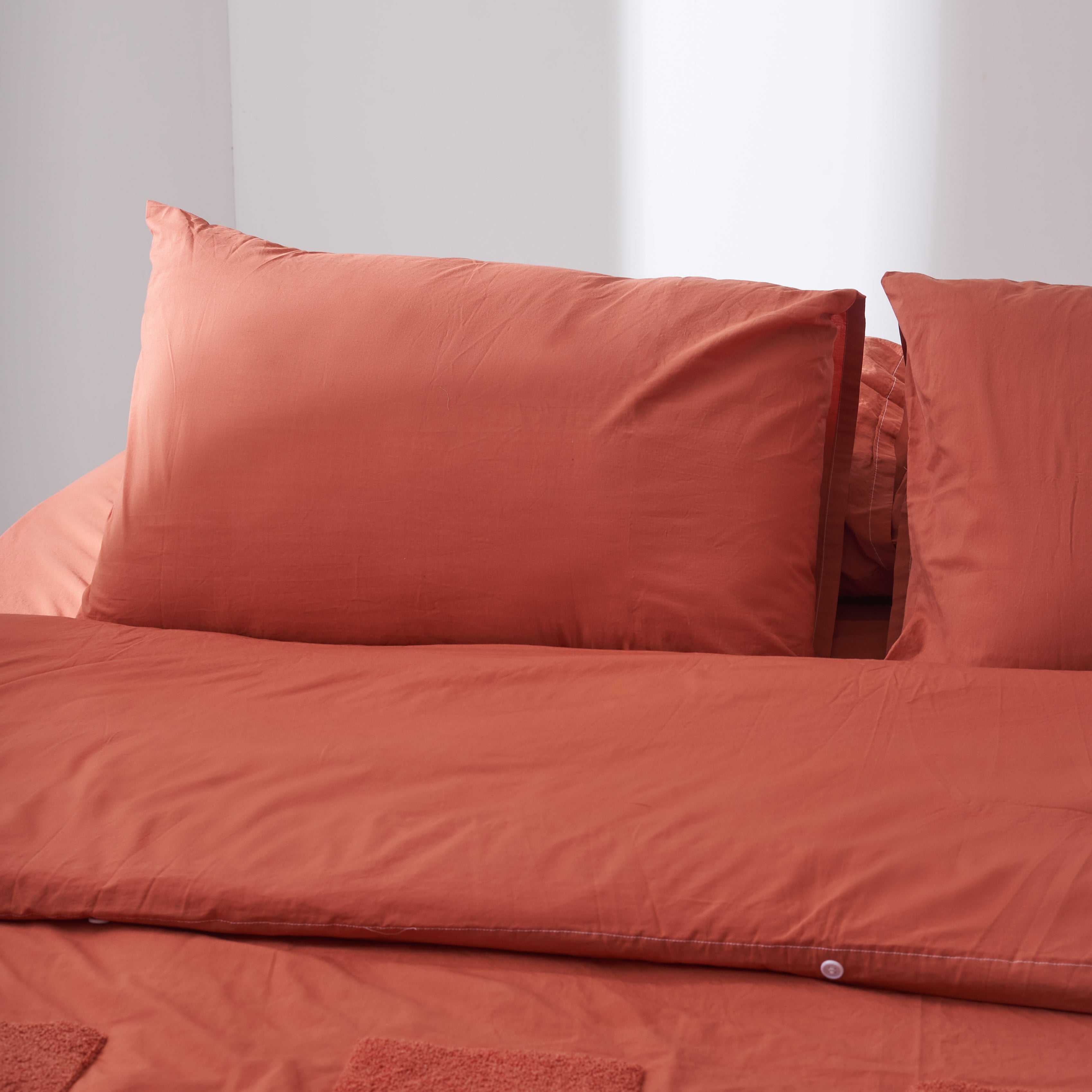 Tufted Duvet Set in Terracotta - Squares