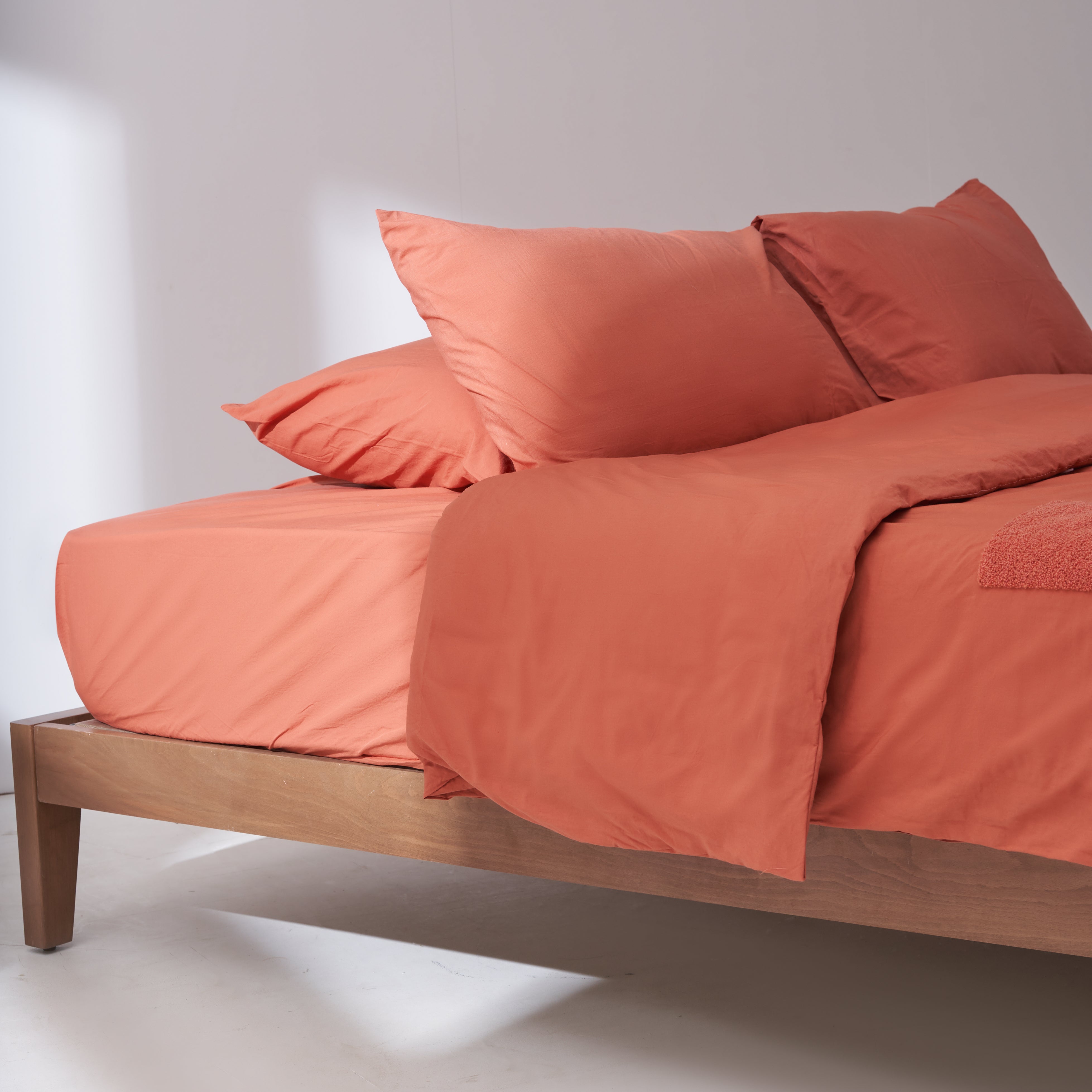 Tufted Duvet Set in Terracotta - Squares