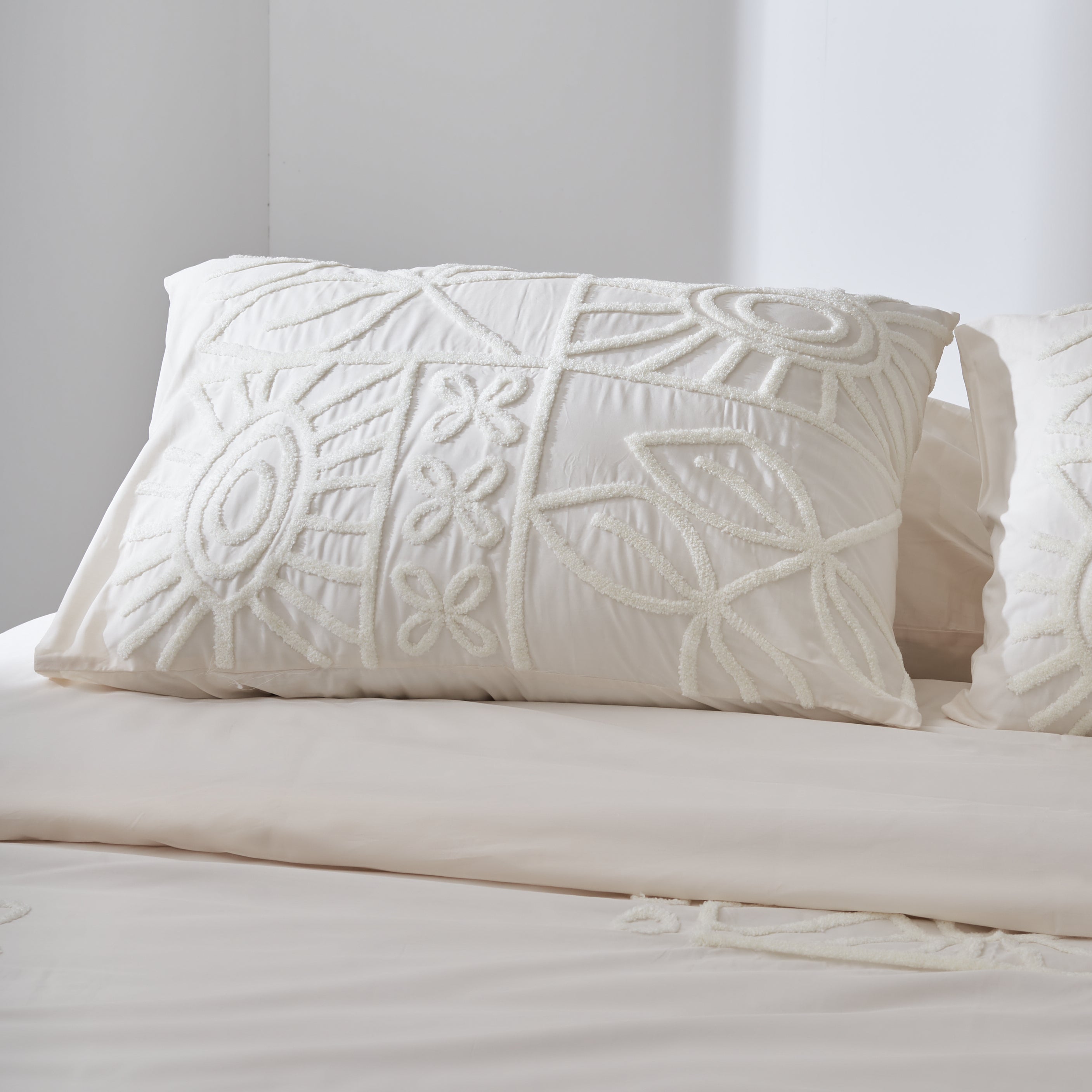 Tufted Duvet Set in Ivory - Tribal