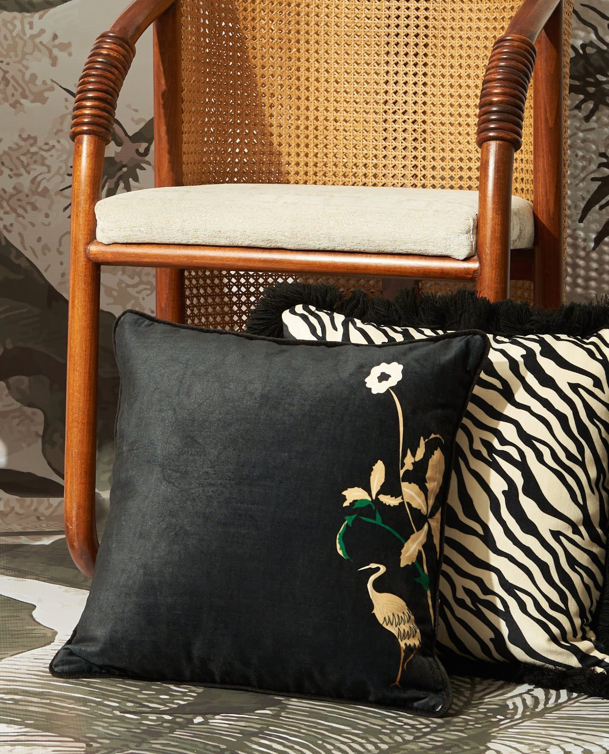 Ostrich - Velvet Cushion